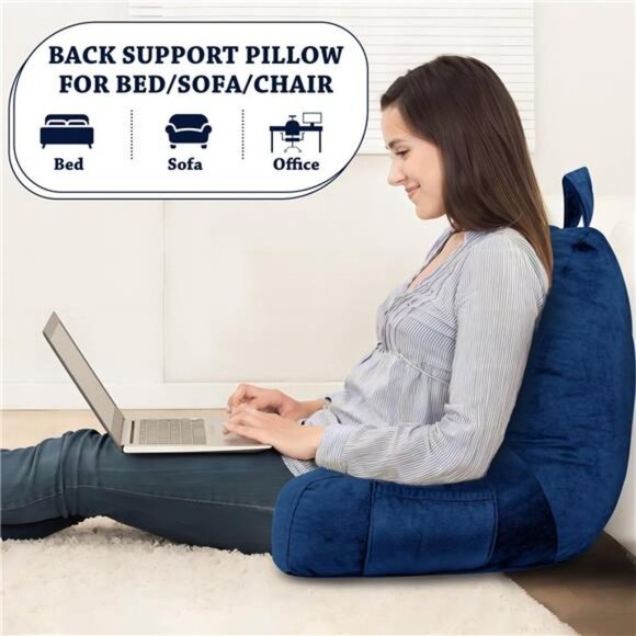 Reading Pillow with Removable Cover, Back Pillow for Sitting Up in Bed with Arms - Picture 7 of 8